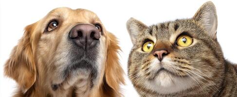 The Endearing Connection Between a Dog and Cat in Close-Up photo