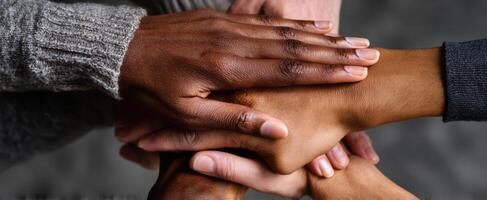 The Hands of Unity Symbolizing Strength and Togetherness in Diversity photo