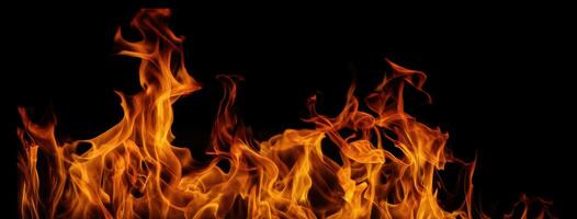 The mesmerizing dance of flames against a dark backdrop. photo