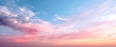The breathtaking sky transforming with vibrant colors at sunset. photo