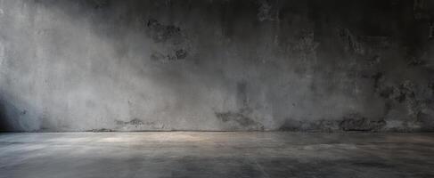 The Urban Elegance of a Grimy Concrete Wall with Minimal Lighting. photo
