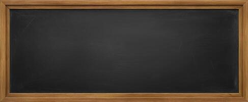 The classic wooden-framed blackboard for engaging classroom discussions and notes. photo