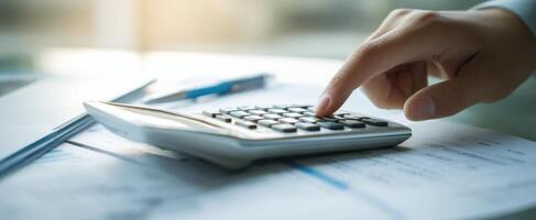 The calculator being used for financial analysis and business calculations. photo