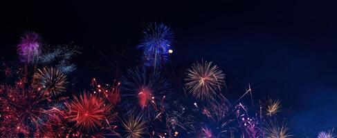 The Vibrant Fireworks Display Illuminating the Night Sky photo