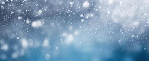 The enchanting snowfall creates a serene winter wonderland atmosphere. photo