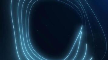 Abstract tunnel flowing laser beam lines or neon lines in data technology data digital style on black background. video