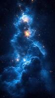 Cosmic nebula illuminated by bright stars in deep space captures the beauty of the universe photo