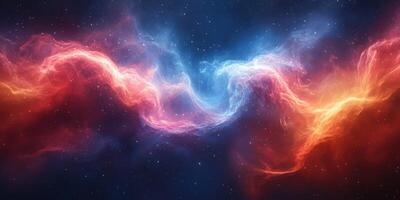 Cosmic nebula in vibrant hues swirling in deep space during a stellar phenomenon photo