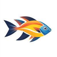 Colorful tropical fish swimming through vibrant ocean waters during a sunny day photo