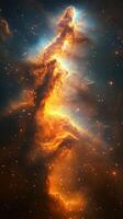 Stunning cosmic phenomenon showcases vibrant colors and intricate formations in deep space during a captivating stellar event photo