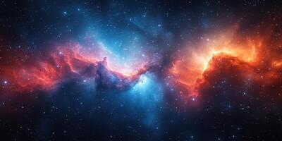 Vibrant cosmic clouds in deep space showcase stunning colors and star formation amidst the vast universe photo
