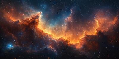 Cosmic nebula showcases vibrant colors and intricate patterns in deep space during a clear night photo