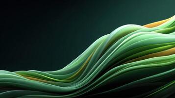 Flowing green waves create a serene and dynamic visual experience with soft gradients and subtle textures at dusk photo