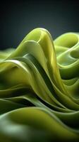 Smooth green waves undulate in soft light creating a sense of movement and tranquility photo