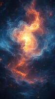 Stunning cosmic nebula with swirling colors in deep space captured in breathtaking detail photo