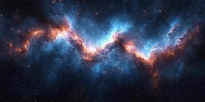 Colorful cosmic nebula filled with brilliant stars and gas clouds in deep space captured in high detail photo