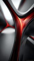 Abstract design of intertwined shapes in red and black showcasing modern textures and patterns created in a digital environment photo