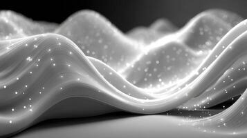 Swirling patterns of light on smooth surface creating a mesmerizing visual effect in monochrome colors photo