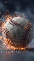 Baseball ignites with explosive energy during dynamic gameplay in a competitive sports environment photo