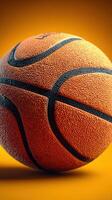 Vibrant basketball on a bright background highlighting texture and detail photo