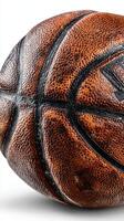Basketball showing detailed texture and wear, highlighting its use in sports photo