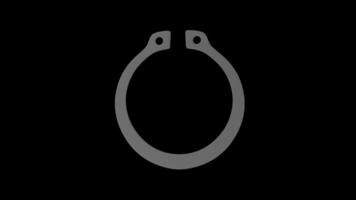 Retaining Ring Rotating on a Transparent Background. Seamless Loop. Snap Ring. 4K video