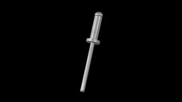 Blind Rivet Rotating on a Transparent Background. Seamless Loop. 4K video