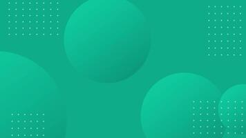 Teal abstract background with 3D circles and dotted elements video