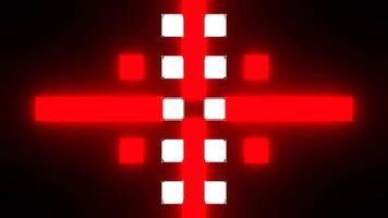 vermelho e branco néon discoteca luz visual abstração fundo vj ciclo dentro 4k video