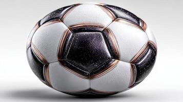 Soccer ball on a plain background highlighting design and texture for sports enthusiasts and designers photo