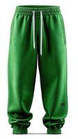 Stylish green joggers showcasing modern athletic design and comfort for versatile wear in casual or sporty settings photo