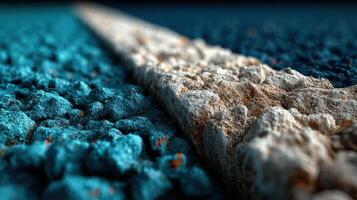 Texture of a road surface with vibrant blue and gray colors under soft lighting during the day photo