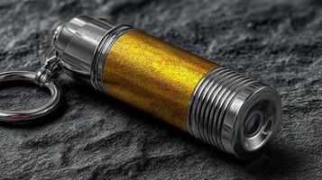 Keychain flashlight provides bright illumination for outdoor adventures during nighttime exploration photo