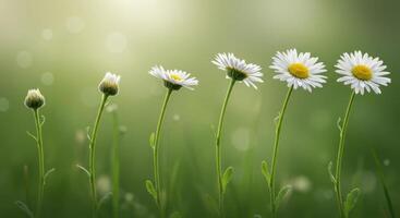 Stages of Daisy Flower Growth from Bud to Bloom photo