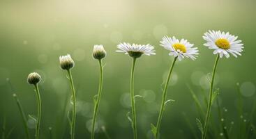 Daisy flower growth stages in nature photo