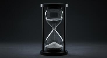 Hourglass with Flowing Sand Symbolizing Time photo
