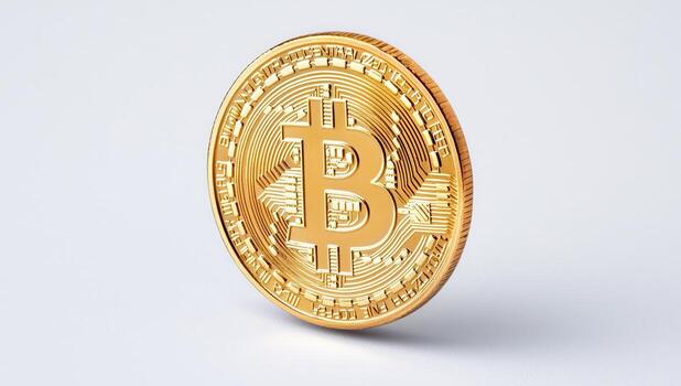 Golden Bitcoin Cryptocurrency Coin photo