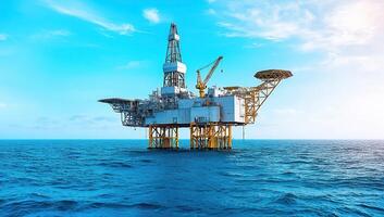Offshore Oil Rig Platform in the Ocean photo