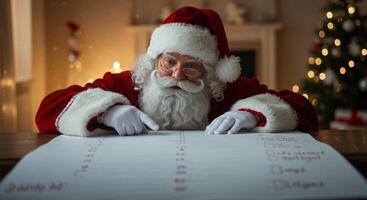 Santa Claus Checking Christmas List photo