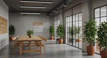 Spacious modern meeting room interior in a co working office space photo
