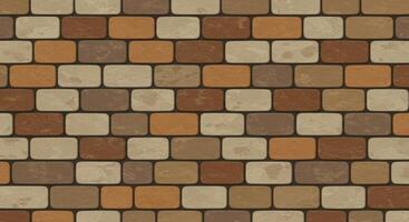 Seamless pattern of a rustic brick wall texture with varied brown and beige colors photo