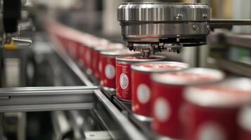 Automated Can Sealing Machine in a Factory Setting photo