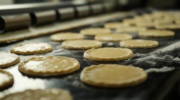 Unbaked Pastry Rounds on a Black Surface photo