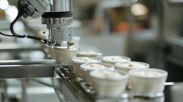 Automated Filling of Small Containers with a Creamy Substance photo