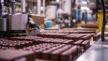 Close-up of a Chocolate Bar Production Line photo