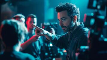 Film Director Giving Instructions on Set photo