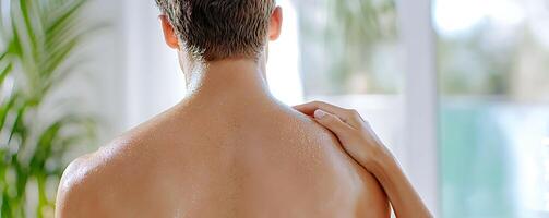 Tender Moment of Support with a Gentle Pat on the Back photo