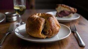 Yorkshire Pudding - Baked batter pudding, often served with roast beef. photo