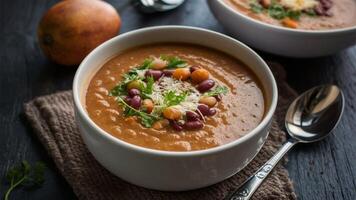 Creamy Bean Soup - Smooth, rich bean soup, blended to a creamy texture. photo