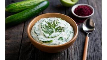 Tzatziki Cool and refreshing, this creamy sauce combines tangy yogurt with crisp cucumber and a hint of dill photo